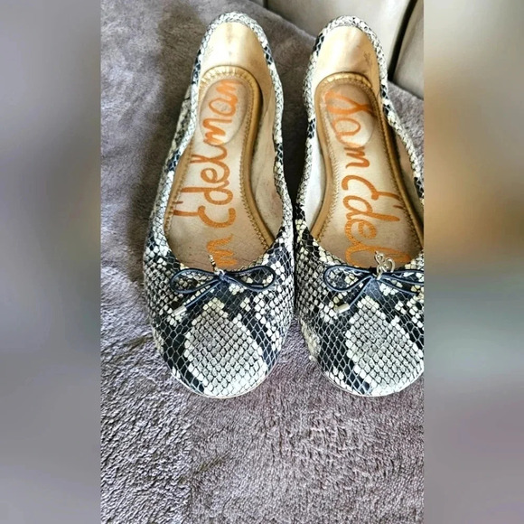 Sam Edelman Felicia Flats Ballerina Ballets Phyton Animal Print Leather… - Picture 3 of 5